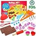 Kids Cooking Baking set Baking supplies Cupcake decorating kit-40 pcs include Silicone Chocolate Molds,Cupcake cups,Cake decorating kit,Cookie Cutters,Measuring Spoons,Rolling Pin,Spatula,Whisk