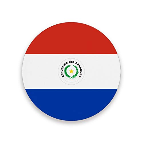FANTAZIO Dessous de verre avec motif drapeau du Paraguay pour verre à vin, thé avec différents motifs adaptés pour les types de tasses et tasses