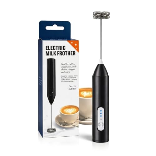 Image of Electric Milk Frother Rechargeable Handheld Coffee Frother Beater Whisk for Hot & Cold Coffee (Multicolor)