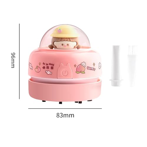 Aspiradora de mano mini de escritorio rosa para limpieza infantil 3