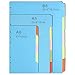 SHRDV Handmade Journal Notebook Colorful Divider Perforated Hard Cardboard Loose Leaf Notebooks Separator In A6 A5 B5 A4 Size (A5(8.27