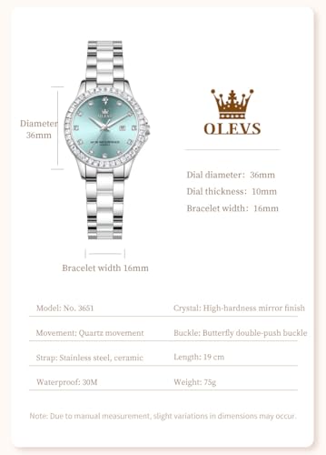 Image of OLEVS Womens Watch Gold Ladies Dress Elegant Luxury Stainless Steel Waterproof Easy to Read Small Wrist Watches for Women