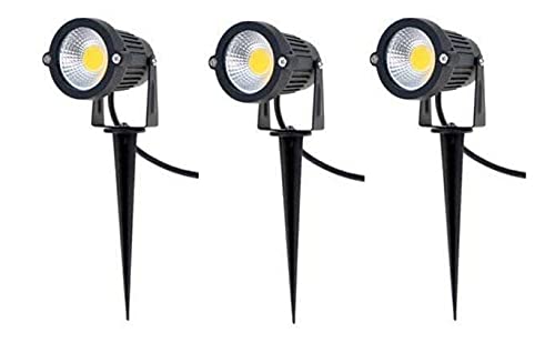 Improvhome (Set of 3 5W LED Landscape Lights 12V Low Voltage Outdoor Wall Spotlights Landscape Lighting IP65 Waterproof with Stakes for Patio Garden Pathway Yard Warm White