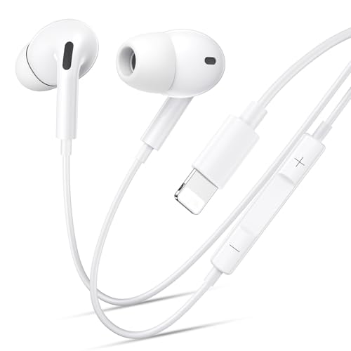 iPhone Headphones Wired, In Ear Earphones iPhone14 [MFi Certified] HiFi Stereo Earbuds with Microphone Volume Control Compatible with iPhone 14 Plus Pro Max/13/12/11/SE/XS Max/X/XR/8/7/iPad Air Mini