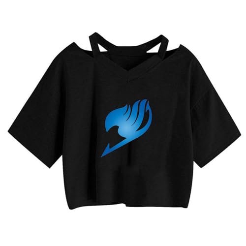 zhedu Fairy Tail T-Shirts Japonais Doux Camisoles Femmes Filles Kawaii All-Match Streetwear Y2k Harajuku Mignon Cami (S,Color 07)
