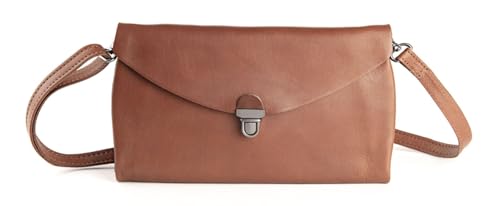 Bolso de mano HAROLD'S Fold Handbag Clutch S color coñac en piel suave