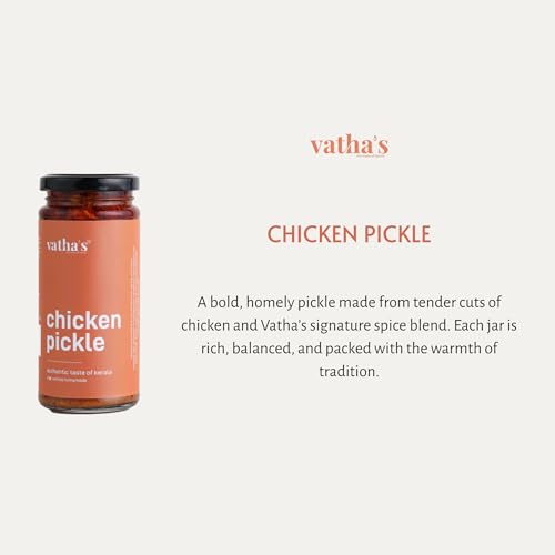 Image of Vathas Chicken Pickle | Traditional Kerala Style Chicken Achar | Spicy & Tangy Non-Veg Pickle | Homemade Taste | No Artificial Preservatives | 225g