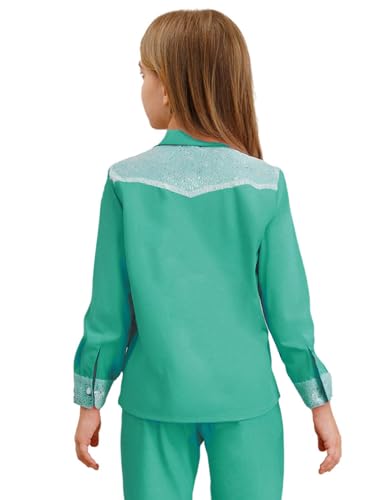 Girls Western Cowgirl Fringe Shirt Country Concert Outfits Sequins Tassel Rodeo Blouse Top4