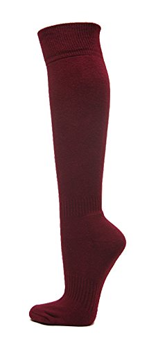Couver Youth/Kids Premium Quality Knee High Cotton Softball Mult-Sports Socks | Maroon | Youth Large #TOP4