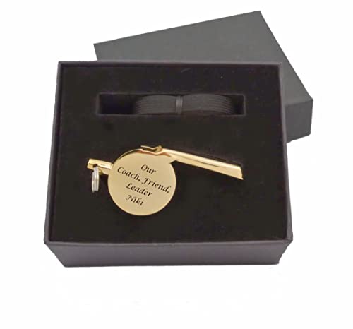 Personalized Gold Coach Whistle With Lanyard Engraved Free - Ships From Usa #TOP4