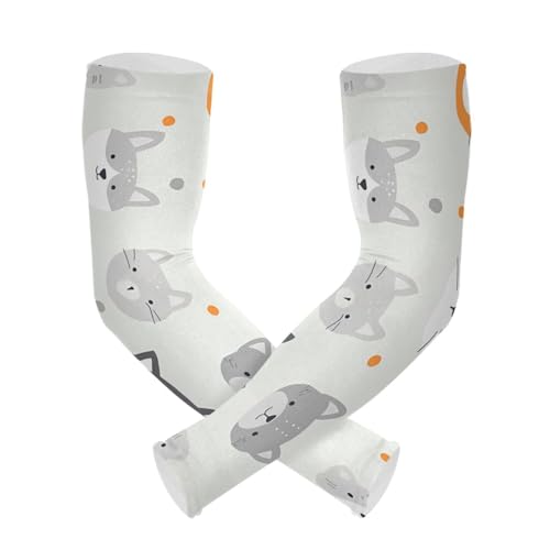 PaChyLuu Cute Animal UV Sun Protection Arm Sleeves Cooling Compression Arm Sleeves with Thumb Hole for Men Women Golf Volleyball