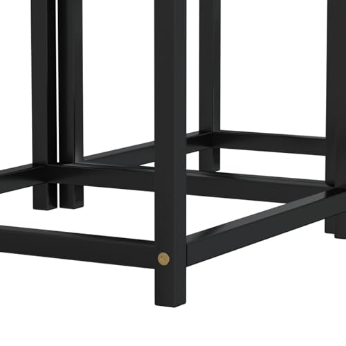 Table d'appoint lot de 2 en MDF noir pour salon et bureau