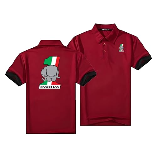 Polo homme vintage motorcycle rouge qui évite la transpiration au tennis et au golf