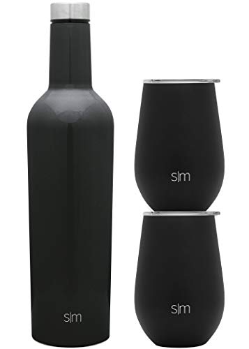 Simple Modern Wine Tumbler and Bottle Gift Set | Vacuum Insulated 750ml Bottle and 2 12oz...