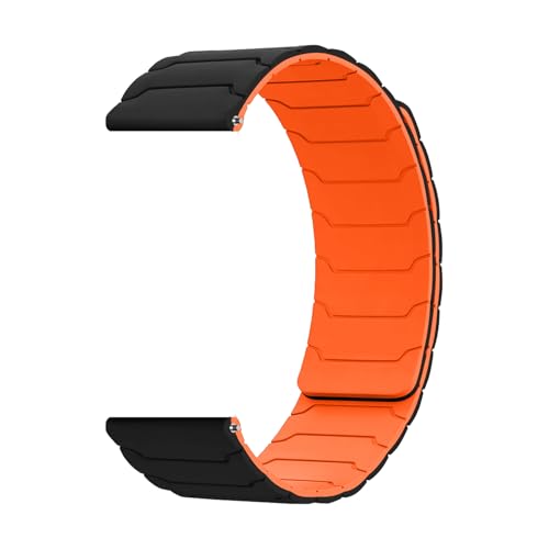 #ColaboraciónPagada<br>18mm Correa Magnética para Garmin Venu 4 41mm/Venu 3S/2S Silicona Pulsera Deportiva de Repuesto para Garmin Forerunner 265S/255S/Vivoactive 4S (40 mm)/Vivomove 3S (39 mm) Negro/Naranja