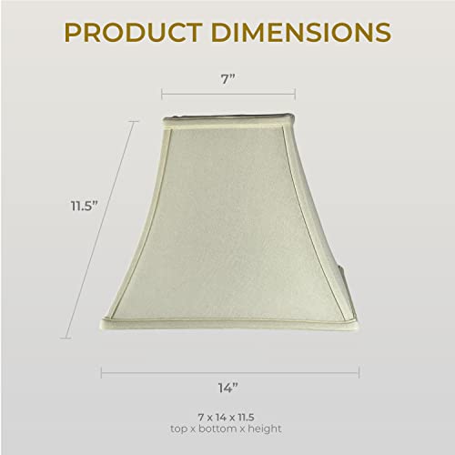 Image of Royal Designs, Inc. Regal Square Bell Lamp Shade, 7 x 14 x 11.5, Linen Eggshell (BSO-715-14LNEG)