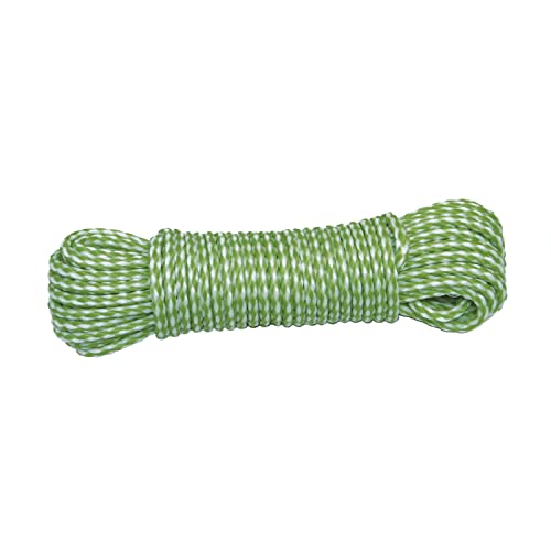 Amig - Cuerda de Plástico Trenzado Verde y Blanco Mod.20120 - Cordón Multiusos de Polipropileno para Tendederos de Ropa, Sujecciones de Lonas, Jardinería, Agricultura o Pesca - Medidas: Ø 4 mm x 10 m