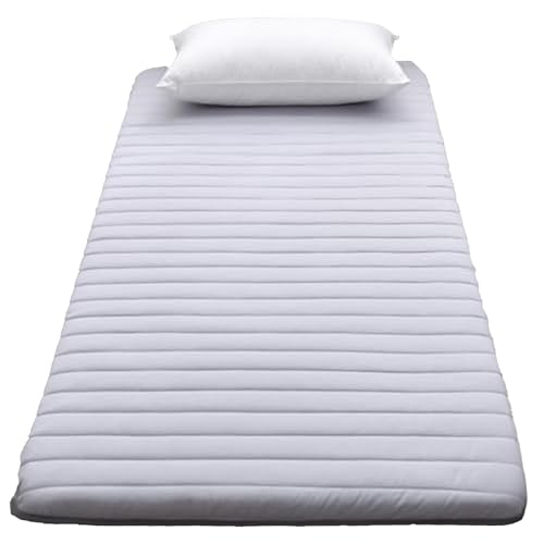 Futón individual suave de 5 cm de grosor, tapete de tatami, colchón enrollable portátil y plegable, para dormir en el hogar, de acampada o en el sofá (gris, 80 x 190 cm)