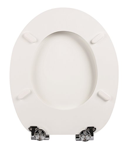 aquaSu® WC-Sitz mit Absenkautomatik, lustiges Dekor Lesestoff, Toilettensitz mit Holz-Kern & Fast Fix Schnellbefestigung, universale O Form, mit Metallscharnieren, Toilettendeckel witzig, 40264 4