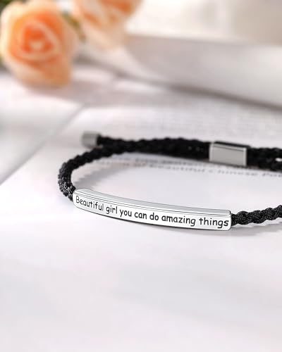 5th/8th Grade Graduation Gifts for Her, Engraved Beautiful Girl You Can Do Amazing Things Adjustable Bracelet, Elementary Middle School Graduate Gifts3