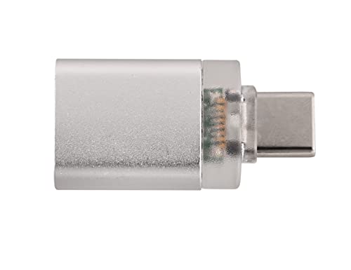 Image of JGD PRODUCTS USB Type C Male 3.0 to Female OTG Adapter with Light Indicator Compatible with All Type C Enabled Devices (Silver Matte with Light Indicator)