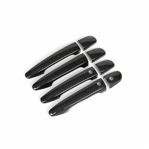 ドアハンドルカバー Compatible With Mazda2 2015 2016 2017 2018 2019 2020 2021 車用スマートキーレスドアハンドルカバートリムカーボンファイバーアクセサリー左ドライブに対応(Smart Carbon)