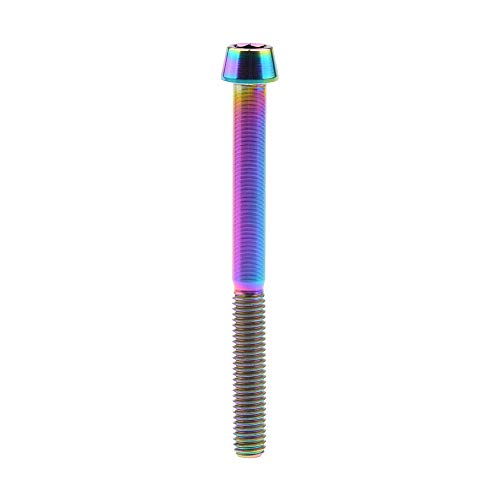 Image of Titanium Ti Bolt M5x9 16 18 20 25 30 35 40 45 50 55 60mm Tapered Head Screws Pack of 4 (M5x55mm, Ranibow)
