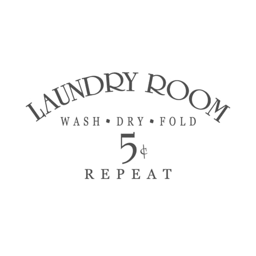 Laundry Room Wall Quote Sticker, Laundry Wall Sticker, Laundry Room Decor - Wash Dry Fold Repeat, Laundry Wall Decal