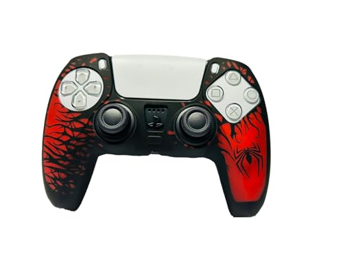 Image of PSS Silicone Cover Case for PS5 Controller Anti Slip Protective Case Sleeve Compatible for Play /Station 5 Controller Remote Accessories (Spider /Man Theme), Red