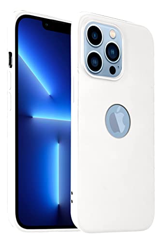Image of VONZEE Liquid Silicone Soft Back Cover for iPhone 13 Pro Max Case, Shockproof Slim Camera & Full Body Protection Non Yellowing Cover with Microfiber Lining & Logo Cut (6.7 Inch) - White