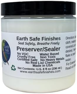 Earth Safe FInishes Preserver Sealer for All Surfaces (Wood, Concrete, Brick, Terra Cotta, etc) Durable, Non Toxic, Non Flammable, No VOC, Made in USA (Preserver/Sealer, 8oz)