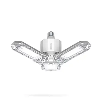 NEBO High Bright Extremely Bright LED Garage Light, Multi-Position Adjustable Panel 6000 Lumen 60W Utility Light for Garage Ceilings, Attics, Workshops White