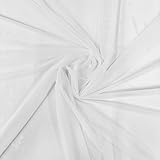 Ice Fabrics 4-Way Stretch Power Mesh Fabric by The Yard - 60' Wide Nylon Spandex Sheer Net - Breathable & Stretchy Mesh Fabric for Sewing Activewear, Dresses, Crafts - White - 1 Yard