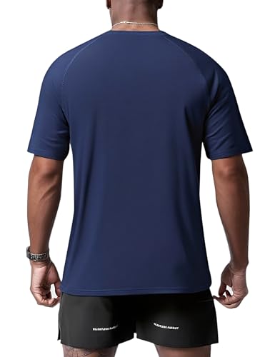 Cimic 5 Piezas Camiseta Deporte Hombre Running Manga Corta Hombre Ropa Deportiva Transpirable Basica para Gym Gimnasio 510 Black Grey Green Navy Blue L