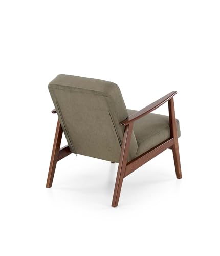 KRESTON Sessel ASENTO, Retro Cocktailsessel aus Massivholz für Wohnzimmer, TV Sessel