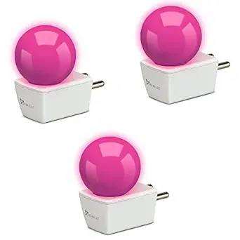 SYSKA Avastar NLP 0.5W B22 Base Plug & Play LED Bulb for Night Lamp,Hall,Blacony,Decoration (Pink, 3)