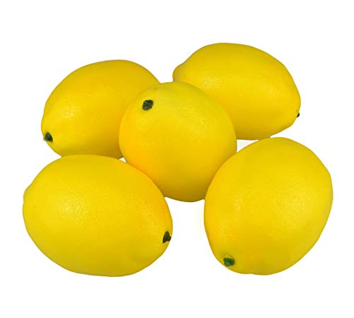 Image of Ulalaza 10Pcs Fake Lemon Artificial Fruits Model Lifelike Yellow Lemon Home House Kitchen Party Decoration Desk Ornament