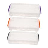 Homoyoyo 3stücke Transparentes Federmäppchen Aus Stabilem Kunststoff Aufbewahrungsbox Für Schulsachen Buntstiftboxen Stapelbar Für Schule Bastelbedarf Künstlerutensilien Schreibwaren