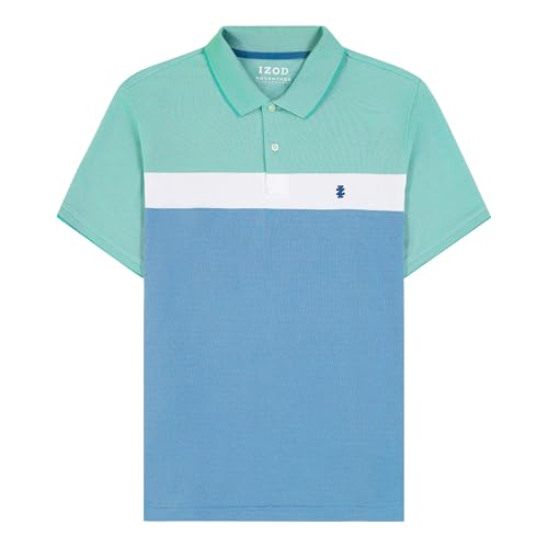 IZOD Men's Big and Tall Advantage Performance Short Sleeve Stripe Polo Shirt4