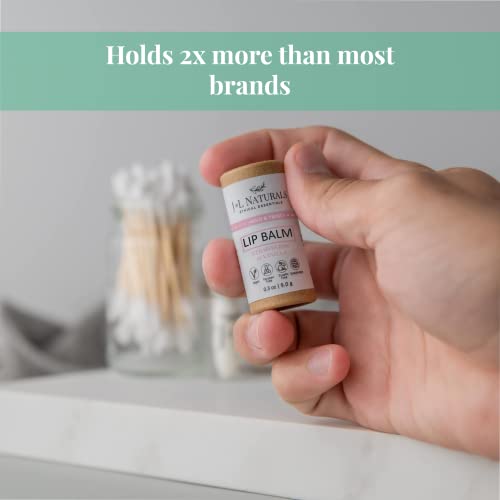 J&L Naturals Sustainable Lip Balm | Organic Ingredients, 100% Natural, Eco-Friendly | Cruelty Free, Vegan, Paraben Free, Silicone Free (Strawberry & Vanilla, Single) #TOP3