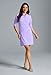 IBKUL Athleisure Wear Sun Protective UPF 50+ Icefil Cooling-Solid Ruched Elbow Sleeve Dress-40000 Lavender/Solid/M