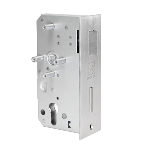 INTRA-TEC Ersatzschloss für Anschweißkästen – für 60er Rohr, Dorn 60 mm, Entfernung 72 mm, DIN L/R, Edelstahl-Stulpe 53 × 166 mm, PZ für Profilzylinder INTRA-TEC Ersatzschloss für Anschweißkästen – für 60er Rohr, Dorn 60 mm, Entfernung 72 mm, DIN L/R, Edelstahl-Stulpe 53 × 166 mm, PZ für Profilzylinder