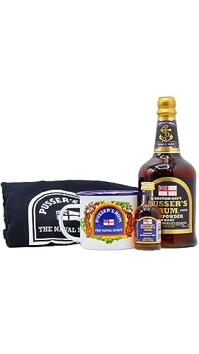 Pusser's - T-Shirt, Branded Mug, Blue Label Miniature & Gunpowder - Rum