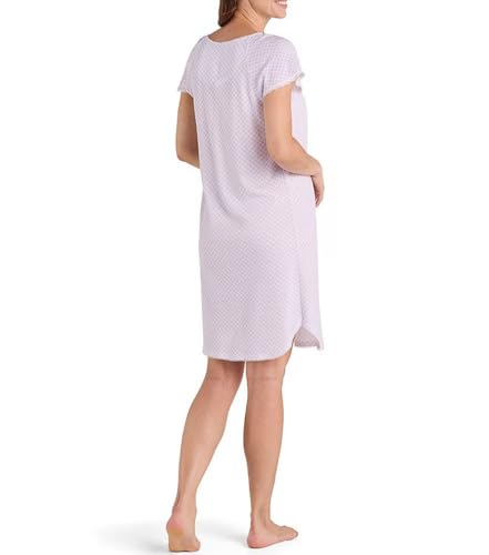 Image of Miss Elaine Short Cottonessa Nightgown, Short Sleeves and Beautiful Pattern Gown, Sleepwear & Loungewear