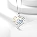 Aurora Tears Angel Heart Necklace for Teen - 925 Sterling Silver Wing Star Pendant Jewelry for Women Teen DP0370W