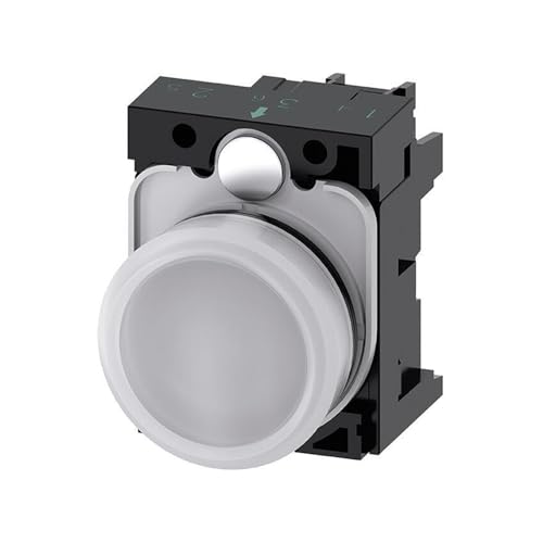 Piloto indicador blanco de 22 mm con LED de 230V y soporte 3SU11066AA601AA0