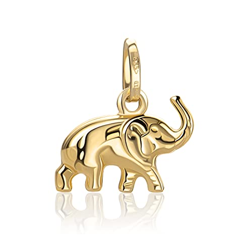 Pendentif petit éléphant or jaune 585 cadeau d'anniversaire femme