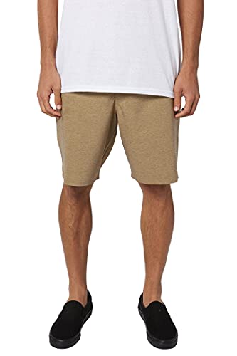 Mens Drifter Heather Hybrid Shorts, Dark Khaki, 30