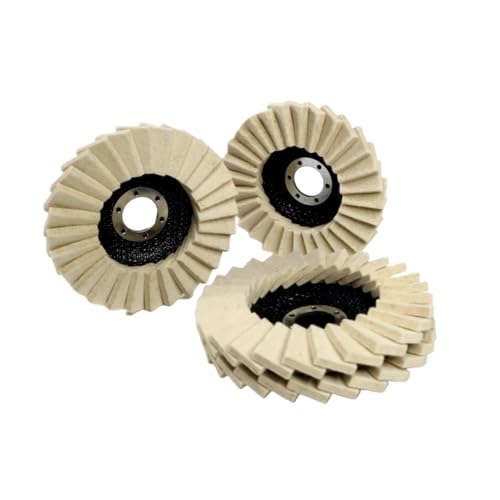 Disque de polissage en laine 130mm blanc pour meuleuse d'angle 5pcs