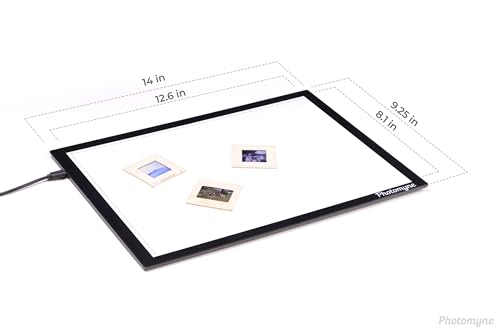 photomyne a4 slide viewer  light pad backlight  negative viewer  film negatives amp old slides scanning light box  hands-free ultra-thin ultimate brightness includes usb adapter - black